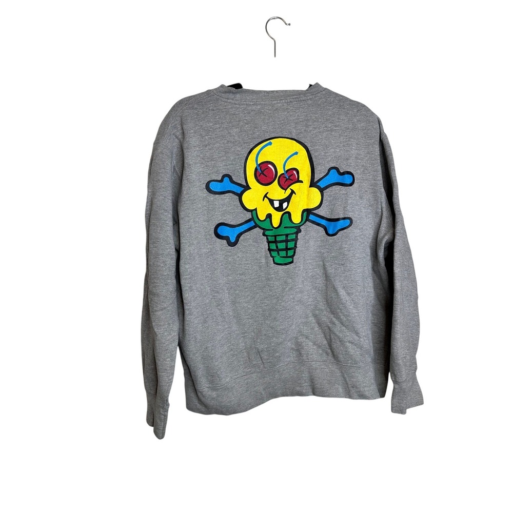 Icecream Ice Cream Skull Ice Cream‎ Cone Graphic Sweatshirt XL Grey